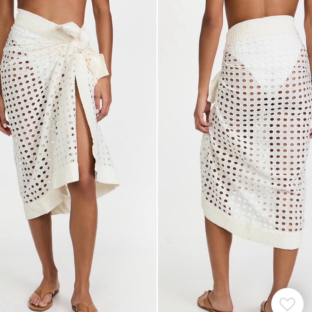 Solid and Striped Eyelet Cotton Pareo